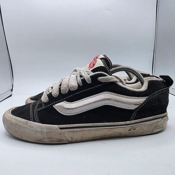 Vans Knu Skool Mens Size 9.5 Black White Suede Chunky Skate Shoes Casual Comfort